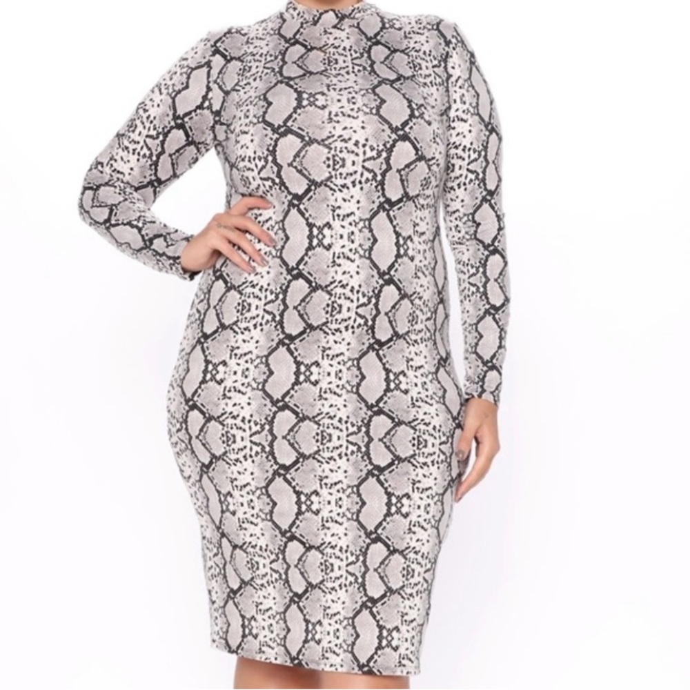 Snake Print Stretchy Dress